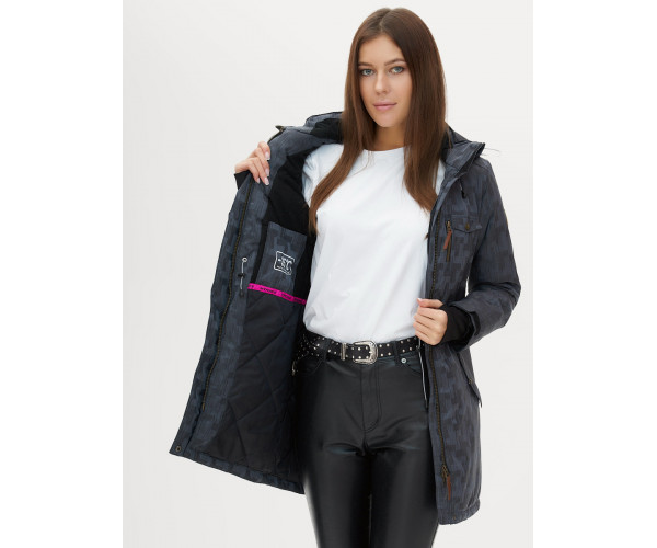 Женская зимняя парка темно-серого цвета 1949TC