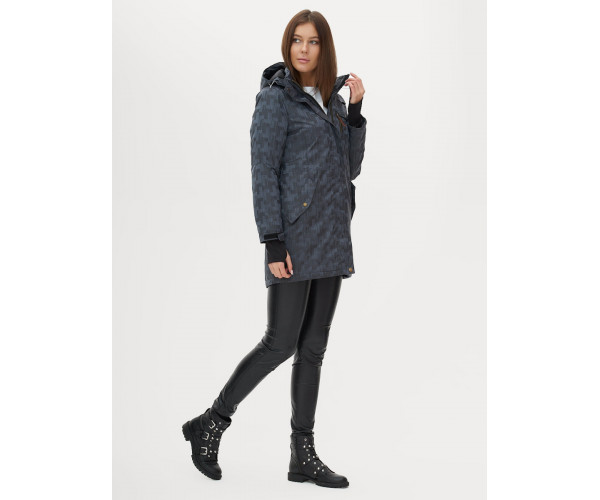 Женская зимняя парка темно-серого цвета 1949TC