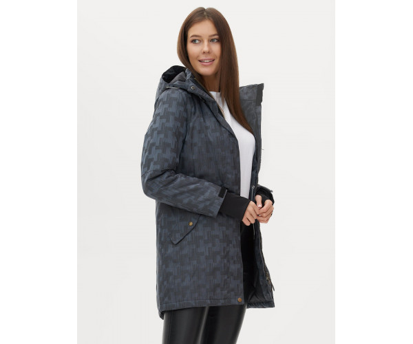 Женская зимняя парка темно-серого цвета 1949TC