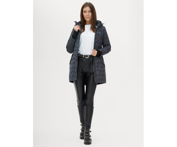 Женская зимняя парка темно-серого цвета 1949TC