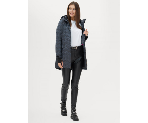 Женская зимняя парка темно-серого цвета 1949TC