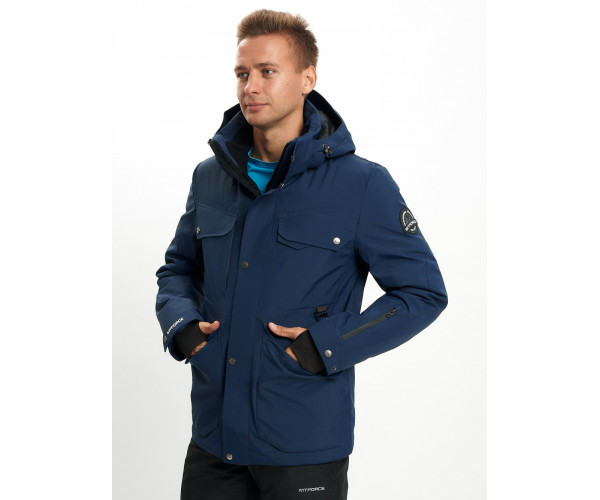 Горнолыжный костюм мужской  темно-синего цвета 02088TS