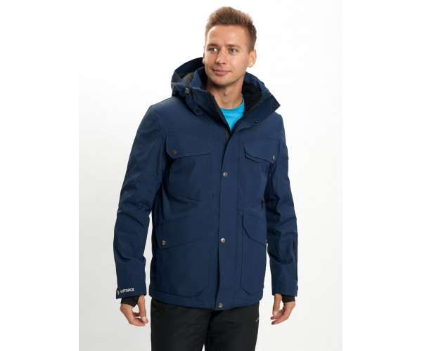 Горнолыжный костюм мужской  темно-синего цвета 02088TS