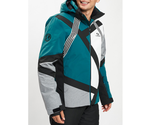 Горнолыжная куртка мужская темно-зеленого цвета 77015TZ