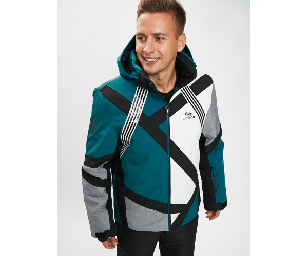 Горнолыжная куртка мужская темно-зеленого цвета 77015TZ