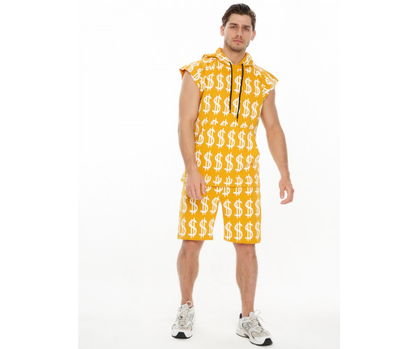 Костюм шорты и футболка горчичного цвета 9166G