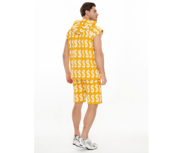 Костюм шорты и футболка горчичного цвета 9166G