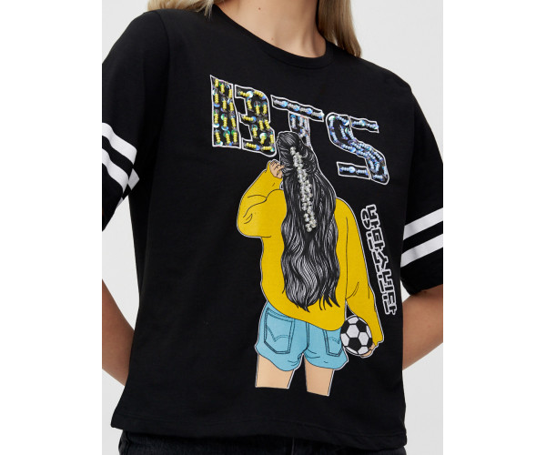 Топ футболка женская белого цвета 14007Ch