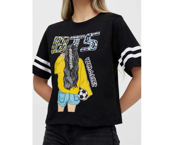 Топ футболка женская белого цвета 14007Ch