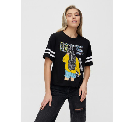 Топ футболка женская белого цвета 14007Ch