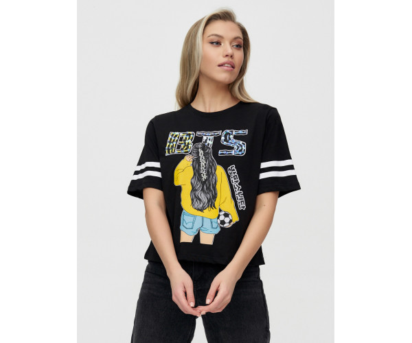 Топ футболка женская белого цвета 14007Ch