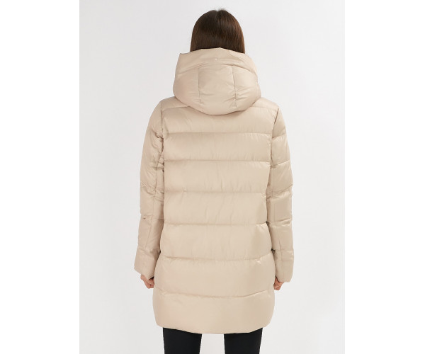 Куртка зимняя big size бежевого цвета 7519B