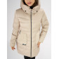 Куртка зимняя big size бежевого цвета 7519B