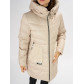 Куртка зимняя big size бежевого цвета 7519B