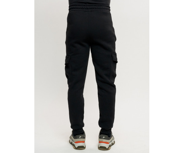 Брюки джоггеры с начесом мужские зимние черного цвета 1095Ch