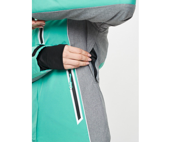 Горнолыжный костюм женский бирюзового цвета 077034Br