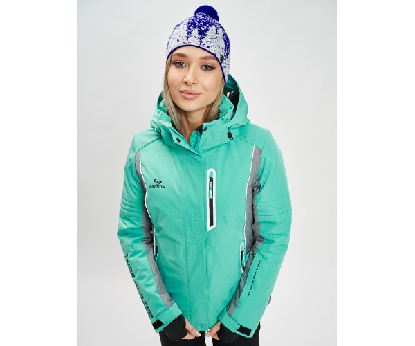 Горнолыжный костюм женский бирюзового цвета 077034Br