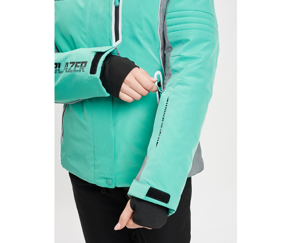 Горнолыжный костюм женский бирюзового цвета 077034Br