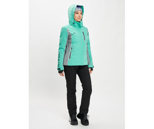 Горнолыжный костюм женский бирюзового цвета 077034Br