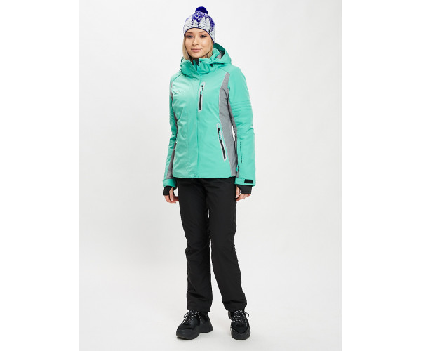 Горнолыжный костюм женский бирюзового цвета 077034Br