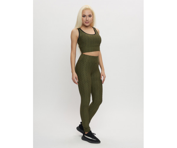 Костюм для фитнеса женский цвета хаки 2004Kh