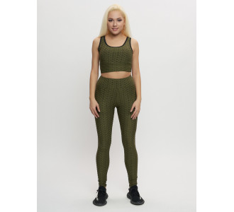 Костюм для фитнеса женский цвета хаки 2004Kh