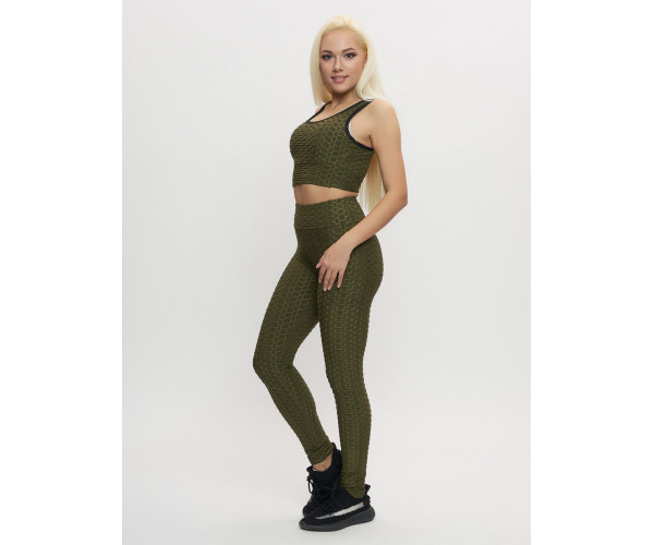 Костюм для фитнеса женский цвета хаки 2004Kh