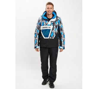 Горнолыжный костюм анорак мужской синего цвета 077027S