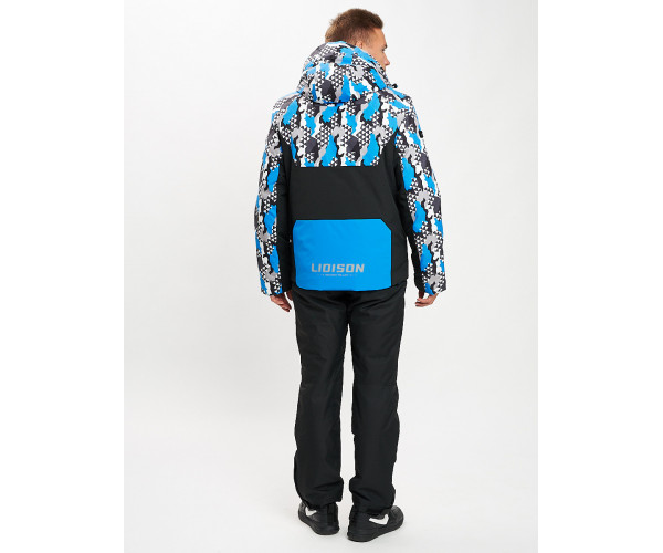 Горнолыжный костюм анорак мужской синего цвета 077027S