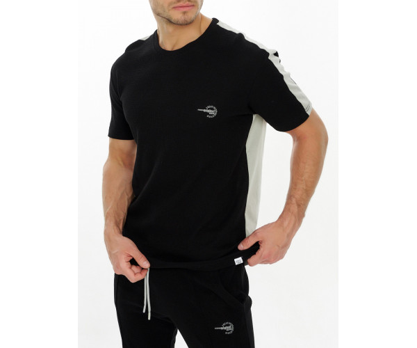 Костюм штаны с футболкой черного цвета 221086Ch
