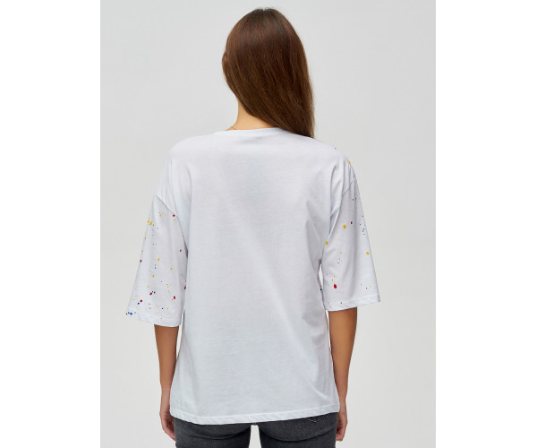 Женские футболки с надписями белого цвета 76029Bl