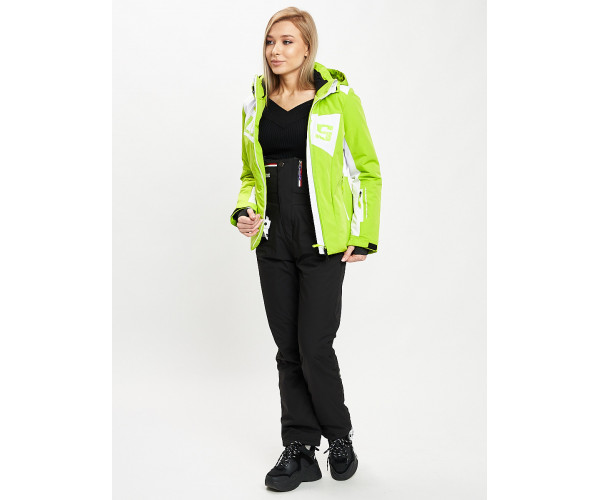 Горнолыжный костюм женский зеленого цвета 077030Z