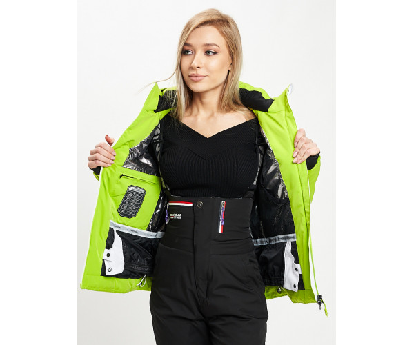 Горнолыжный костюм женский зеленого цвета 077030Z