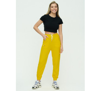 Штаны джоггеры женские желтого цвета 1302J