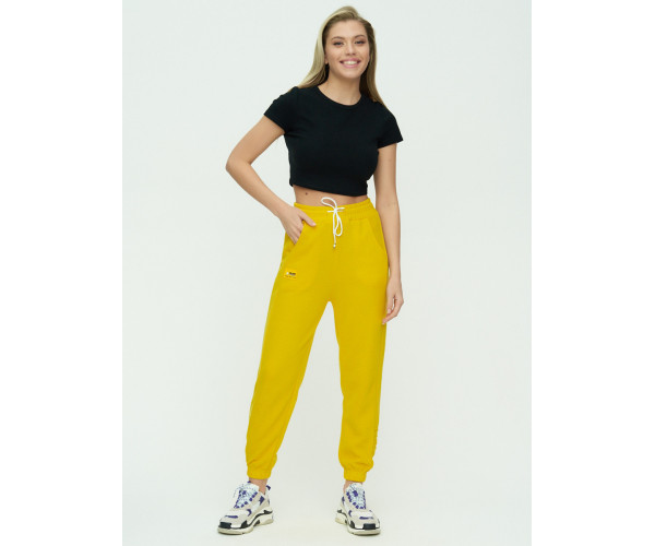Штаны джоггеры женские желтого цвета 1302J