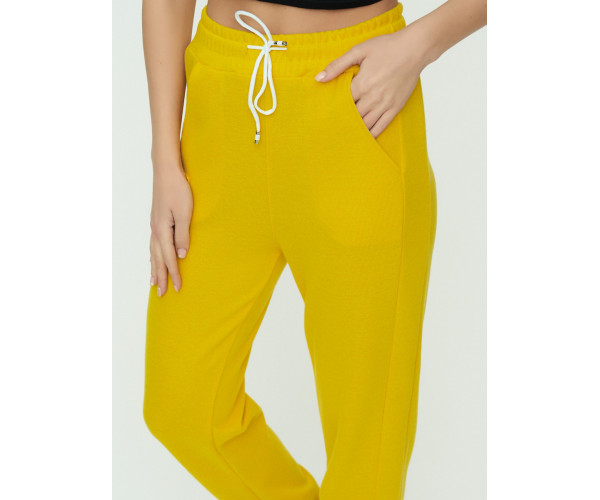 Штаны джоггеры женские желтого цвета 1302J