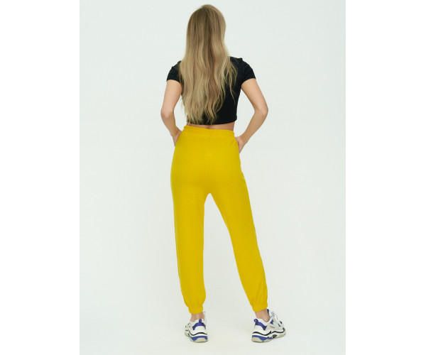 Штаны джоггеры женские желтого цвета 1302J