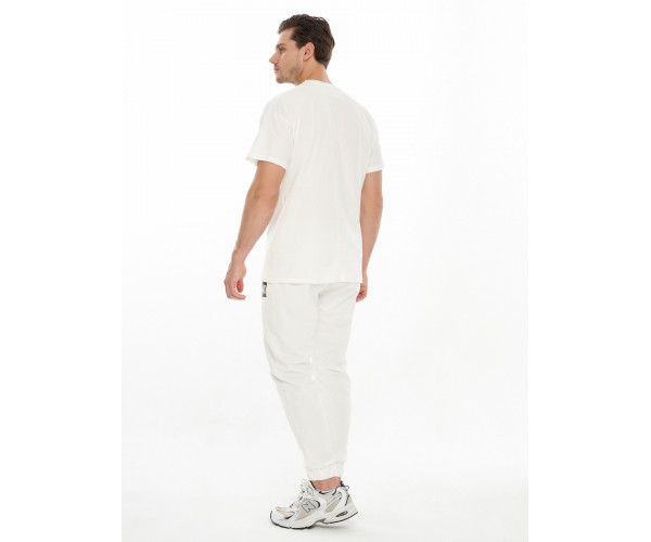Костюм джоггеры с футболкой белого цвета 9181Bl