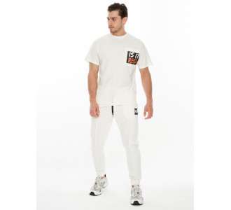 Костюм джоггеры с футболкой белого цвета 9181Bl