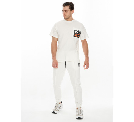 Костюм джоггеры с футболкой белого цвета 9181Bl