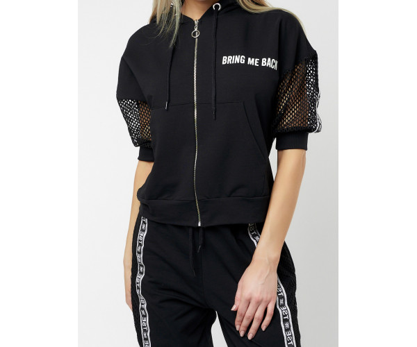 Спортивный костюм трикотажный черного цвета 22124Ch