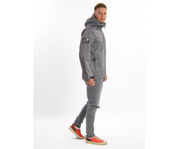 Ветровка мужская серого цвета 759Sr