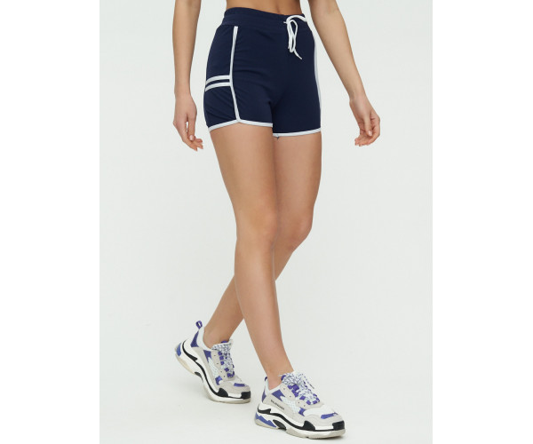 Спортивные шорты женские темно-синего цвета 3010TS