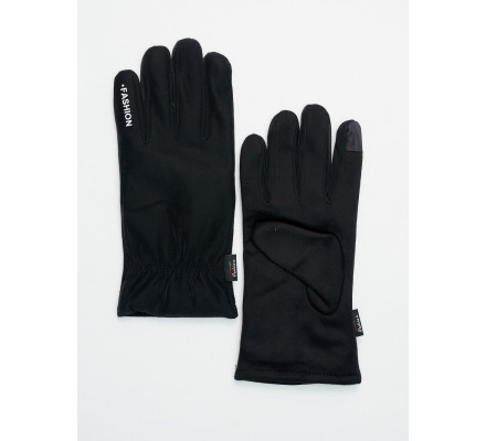 Классические перчатки зимние мужские черного цвета 601Ch