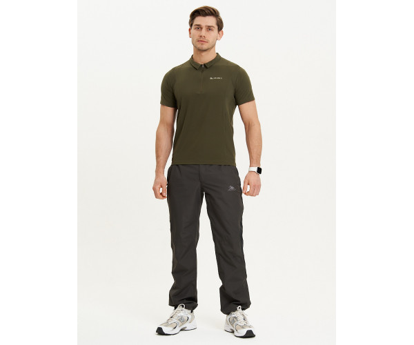 Футболка поло мужская темно-зеленого цвета 93424TZ