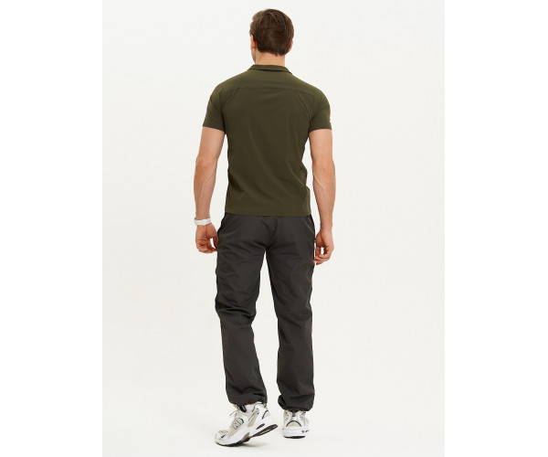 Футболка поло мужская темно-зеленого цвета 93424TZ