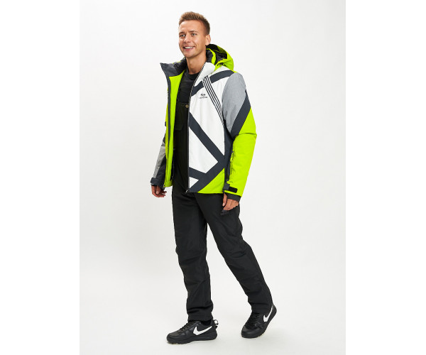 Горнолыжный костюм мужской зеленого цвета 077015Z