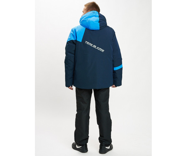 Горнолыжная куртка мужская большого размера синего цвета 77029S