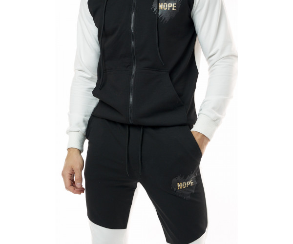 Спортивный костюм трикотажный черного цвета 9150Ch