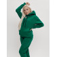 Трикотажный спортивный костюм женский с начесом темно-зеленого цвета 1084TZ